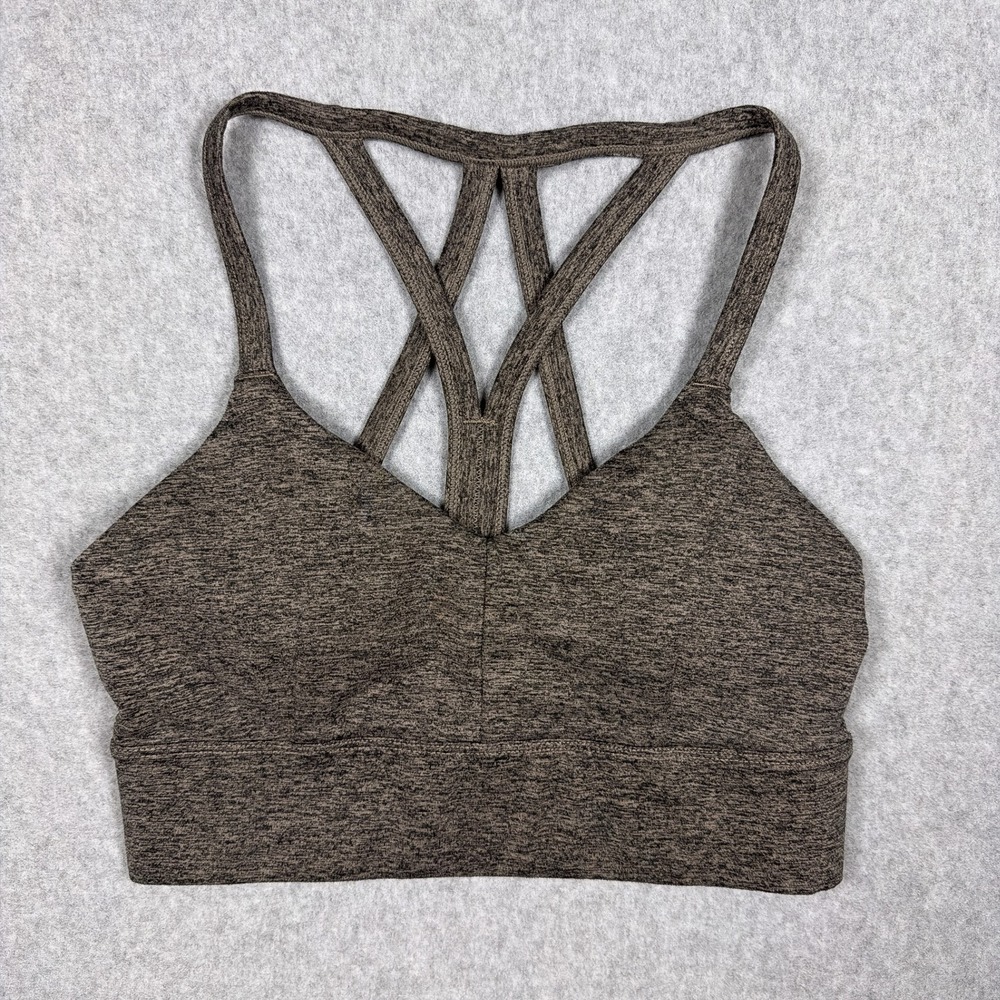 JoyLab Brown Space Dye Caged Strappy Back Sports Bra Extra Small XS Activewear